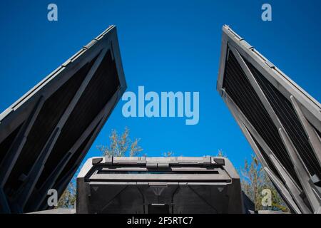 Orlando, Florida. Januar 05, 2021. Beleuchteter Darth Vaders TIE Fighter in den Hollywood Studios (4) Stockfoto