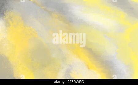 Grunge Aquarell abstrakter Hintergrund mit gelben und grauen Streifen. Zeichnung des Marmors mit den Farben. Hintergrundbild für Bildschirme. Stockfoto