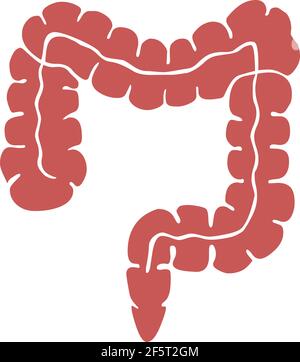Dickdarm Illustration Logo Symbol Vektor isoliert auf weißem Hintergrund Stock Vektor