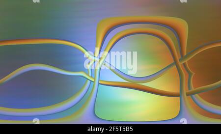 Abstrakt grün neon leuchtenden Hintergrund mit Formen. 3D Bilder, 3D Rendering Stockfoto