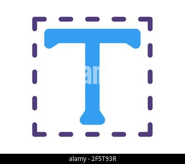 Typografie-Textwerkzeug einzelnes isoliertes Symbol mit flachem Stilvektor Abbildung Stockfoto