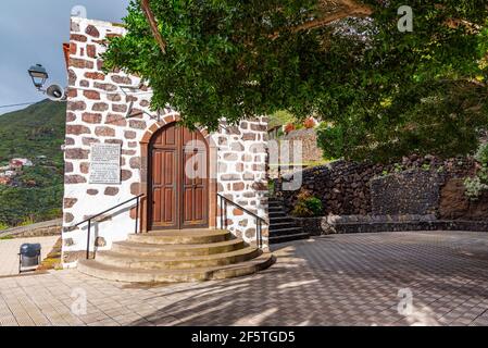 Kirche in masca Dorf in einem malerischen Tal, Teneriffa, Kanarische Inseln, Spanien. Stockfoto