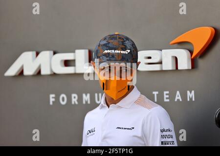 Sakhir, Bahrain. März 2021, 28th. Lando Norris (GBR) McLaren. Großer Preis von Bahrain, Sonntag, 28th. März 2021. Sakhir, Bahrain. Quelle: James Moy/Alamy Live News Stockfoto