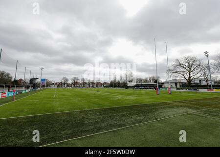 Rosslyn Park, London, Großbritannien. März 2021, 28th. Betfred Challenge Cup, Rugby League, London Broncos gegen York City Knights; Allgemeine Ansicht von Inside the Rock Kredit: Action Plus Sports/Alamy Live News Stockfoto