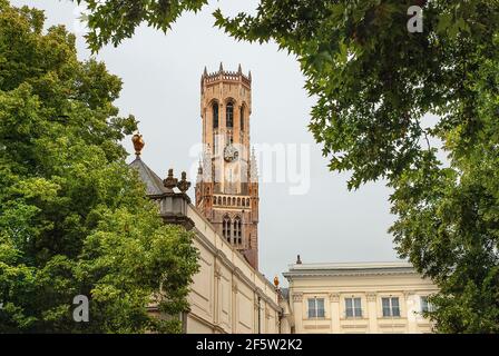 Gotischer Belfried - Belfort - Beffroi in Brügge (Brügge) Belgien Flandern Stockfoto