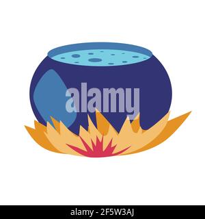 Hexenkessel mit Gift Cartoon Vektor Illustration Stock Vektor