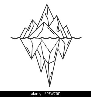 Eisberg-Symbol im Umriss-Stil. Vektorgrafik. Stock Vektor
