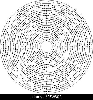 Kreisförmige, konzentrische Pfeile in entgegengesetzter Richtung – Vektorgrafik für Stock, ClipArt-Grafiken Stock Vektor