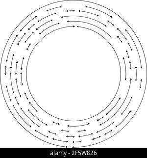 Kreisförmige, konzentrische Pfeile in entgegengesetzter Richtung – Vektorgrafik für Stock, ClipArt-Grafiken Stock Vektor