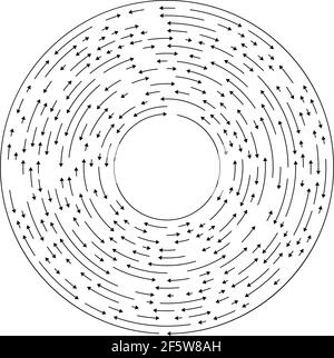 Kreisförmige, konzentrische Pfeile in entgegengesetzter Richtung – Vektorgrafik für Stock, ClipArt-Grafiken Stock Vektor