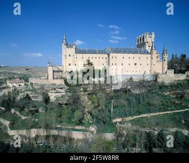 Spanien. Segovia. Alcazar. Befestigter Palast. Stockfoto