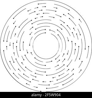 Kreisförmige, konzentrische Pfeile in entgegengesetzter Richtung – Vektorgrafik für Stock, ClipArt-Grafiken Stock Vektor