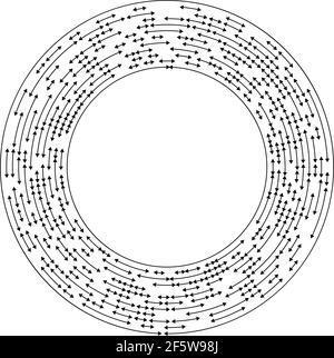 Kreisförmige, konzentrische Pfeile in entgegengesetzter Richtung – Vektorgrafik für Stock, ClipArt-Grafiken Stock Vektor