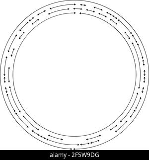 Kreisförmige, konzentrische Pfeile in entgegengesetzter Richtung – Vektorgrafik für Stock, ClipArt-Grafiken Stock Vektor