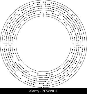 Kreisförmige, konzentrische Pfeile in entgegengesetzter Richtung – Vektorgrafik für Stock, ClipArt-Grafiken Stock Vektor