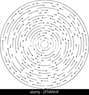 Kreisförmige, konzentrische Pfeile in entgegengesetzter Richtung – Vektorgrafik für Stock, ClipArt-Grafiken Stock Vektor