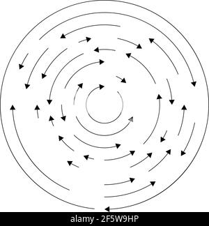 Kreisförmige, konzentrische Pfeile in entgegengesetzter Richtung – Vektorgrafik für Stock, ClipArt-Grafiken Stock Vektor