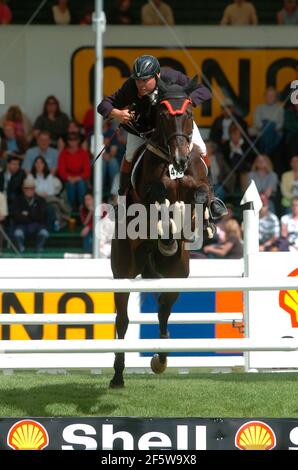 The National, Spruce Meadows, Juni 2004, Shell Cup Derby, Kyle King (USA) Riptide Stockfoto