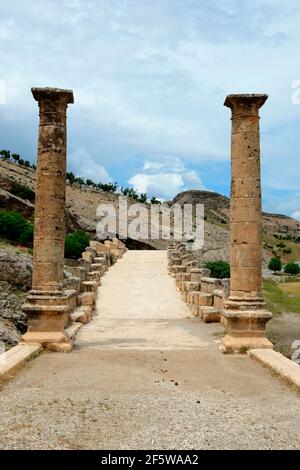 Cendere-Brücke, Kahta, Adiyaman-Provinz, Chabinas-Brücke, Römische Brücke, Single Arch Bridge, Septimius Severus, Roman Road, Türkei Stockfoto