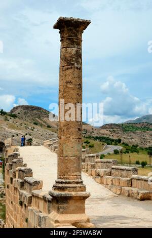 Cendere-Brücke, Kahta, Adiyaman-Provinz, Chabinas-Brücke, Römische Brücke, Single Arch Bridge, Septimius Severus, Roman Road, Türkei Stockfoto