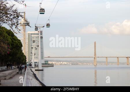 Vasco Da Gama Turm in Lissabon, Portugal Stockfoto