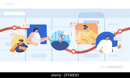 Mischen Sie Rennbusinessleute auf der Pfeilschaltfläche für das finanzielle Wachstum der Geschäftsentwicklung Konzept horizontal Stock Vektor