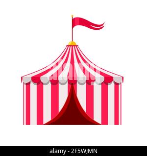 Zirkuszelt flach Symbol Vektor Illustration Stock Vektor