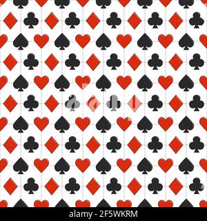 Elegantes Poker-Muster - Vektor nahtlose Casino Hintergrund oder Textur Mit Kartenanzügen Stock Vektor