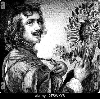 Sir Anthonis van Dyck, Antoon van Dyck, Anton van Dyck, Anthony van Dyck, März 22, 1599 - 9. Dezember 1641, war ein flämischer Maler und Grafiker des flämischen Barock / Sir Anthonis van Dyck, Antoon van Dyck, Anton van Dyck, Anthony van Dyck, 22. März 1599 - 9. Dezember 1641, war ein flämischer Maler und Grafiker des Flämischen Barocks, Historisch, historisch, digital verbesserte Reproduktion eines Originals aus dem 19th. Jahrhundert / digitale Reproduktion einer Originalvorlage aus dem 19. Jahrhundert, Stockfoto