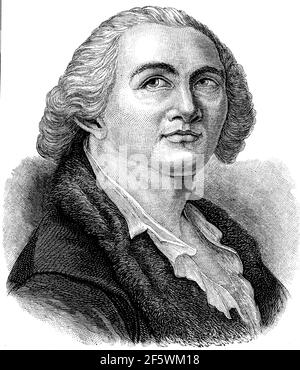 Alessandro Graf von Cagliostro, Pseudonym für Giuseppe Balsamo, 8. Juni 1743 - 26. August 1795, war ein italienischer Okkultist, Alchemist und Abenteurer, Betrüger, Quack und Scharlatan / Alessandro Graf von Cagliostro, Pseudonym für Giuseppe Balsamo, 8. Juni 1743 - 26. August 1795, war ein italienischer Okkultist, Alchemist und Abenteurer, Hochtacker, Quacksalber und Scharlatan, Historisch, Historische, digital verbesserte Reproduktion eines Originals aus dem 19th. Jahrhundert / digitale Reproduktion einer Originalvorlage aus dem 19. Jahrhundert, Stockfoto