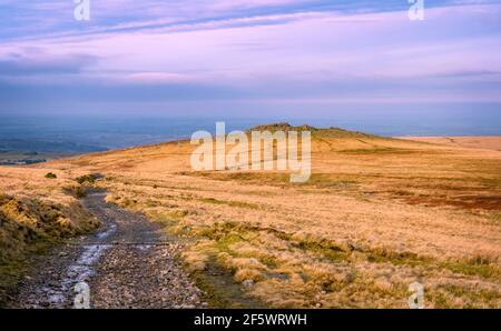 Rowtor oder Row Tor im nördlichen Teil des Dartmoor National Park, Devon, England, Großbritannien. Stockfoto