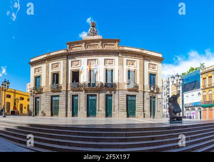 Santa Cruz, Spanien, 7. Januar 2021: Theater Guimera in der Altstadt von Santa Cruz de Tenerife, Kanarische Inseln, Spanien. Stockfoto