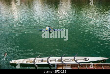 Turin, Italien. März 2021, 27th. Italien Piemont Turin - Valentino Park - Turin Kajak und Kanu Marathone Credit: Realy Easy Star/Alamy Live News Stockfoto