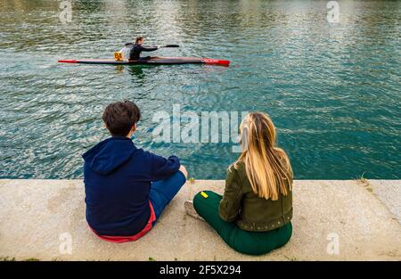 Turin, Italien. März 2021, 27th. Italien Piemont Turin - Valentino Park - Turin Kajak und Kanu Marathone Credit: Realy Easy Star/Alamy Live News Stockfoto