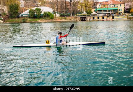 Turin, Italien. März 2021, 27th. Italien Piemont Turin - Valentino Park - Turin Kajak und Kanu Marathone Credit: Realy Easy Star/Alamy Live News Stockfoto