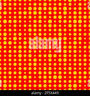 Popart, 1950, 1960 retro zufällige Polka Punkte, Kreise nahtlos wiederholbare Muster - Stock Vektor Illustration, Clip Art Grafiken Stock Vektor
