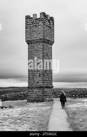 Lunds Tower, Earl Crag North Yorkshire England Stockfoto