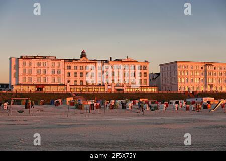 Strandpromenade auf der deutschen Nordseeinsel borkum Stockfoto