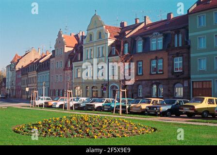 Autos aus der DDR zu Besuch, 17. November 1989, nur eine Woche nach dem Fall der Berliner Mauer, Bamberg, Franken, Bayern, Deutschland Stockfoto