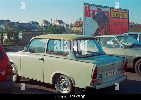 Auto aus der DDR zu Besuch, 17. November 1989, nur eine Woche nach dem Fall der Berliner Mauer, Bamberg, Franken, Bayern, Deutschland Stockfoto