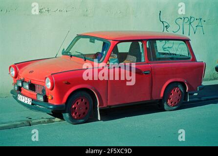 Auto aus der DDR zu Besuch, 17. November 1989, nur eine Woche nach dem Fall der Berliner Mauer, Bamberg, Franken, Bayern, Deutschland Stockfoto