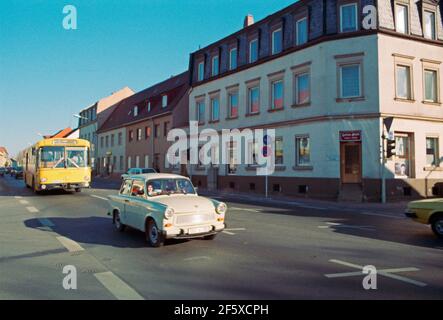 Auto aus der DDR zu Besuch, 17. November 1989, nur eine Woche nach dem Fall der Berliner Mauer, Bamberg, Franken, Bayern, Deutschland Stockfoto