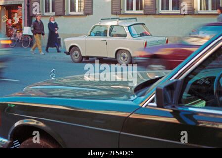 Auto aus der DDR zu Besuch, 17. November 1989, nur eine Woche nach dem Fall der Berliner Mauer, Bamberg, Franken, Bayern, Deutschland Stockfoto