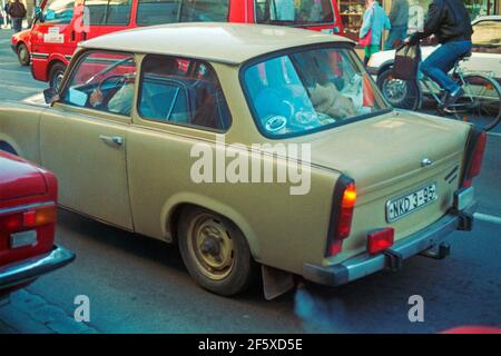 Auto aus der DDR zu Besuch, 17. November 1989, nur eine Woche nach dem Fall der Berliner Mauer, Bamberg, Franken, Bayern, Deutschland Stockfoto