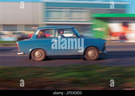 Auto aus der DDR zu Besuch, 17. November 1989, nur eine Woche nach dem Fall der Berliner Mauer, Bamberg, Franken, Bayern, Deutschland Stockfoto