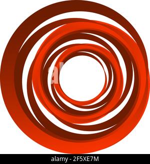 Zyklischer Kreis, Helix, Spiralelement. Konzentrische Form mit Rotations-, Zentrifuge- und Kreideeffekt. Vektordarstellung „Drehen“, „Wirbeln“ und „Wirbeln“ – S Stock Vektor