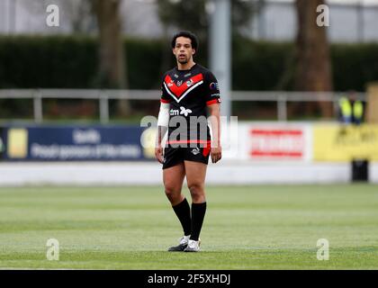 Rosslyn Park, London, Großbritannien. März 2021, 28th. Betfred Challenge Cup, Rugby League, London Broncos Versus York City Knights; Josh Walters of London Broncos Credit: Action Plus Sports/Alamy Live News Stockfoto