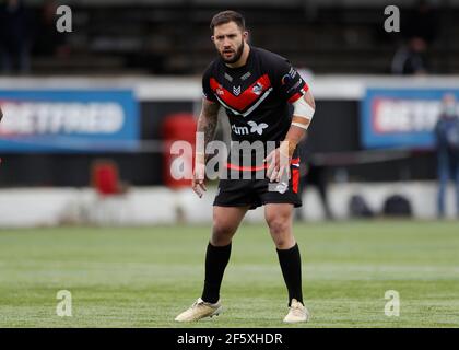 Rosslyn Park, London, Großbritannien. März 2021, 28th. Betfred Challenge Cup, Rugby League, London Broncos Versus York City Knights; Romain Navarrete of London Broncos Kredit: Action Plus Sport/Alamy Live News Stockfoto