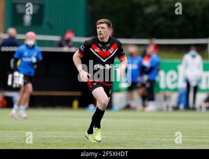 Rosslyn Park, London, Großbritannien. März 2021, 28th. Betfred Challenge Cup, Rugby League, London Broncos gegen York City Knights; Ed Chamberlain von London Broncos Kredit: Action Plus Sports/Alamy Live News Stockfoto