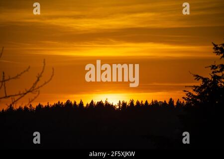 Factoria bei Sonnenuntergang am sonnigen Tag. Stockfoto